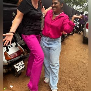 NWT New York & Company Ponte straight fit purple pant Size Medium  TALL